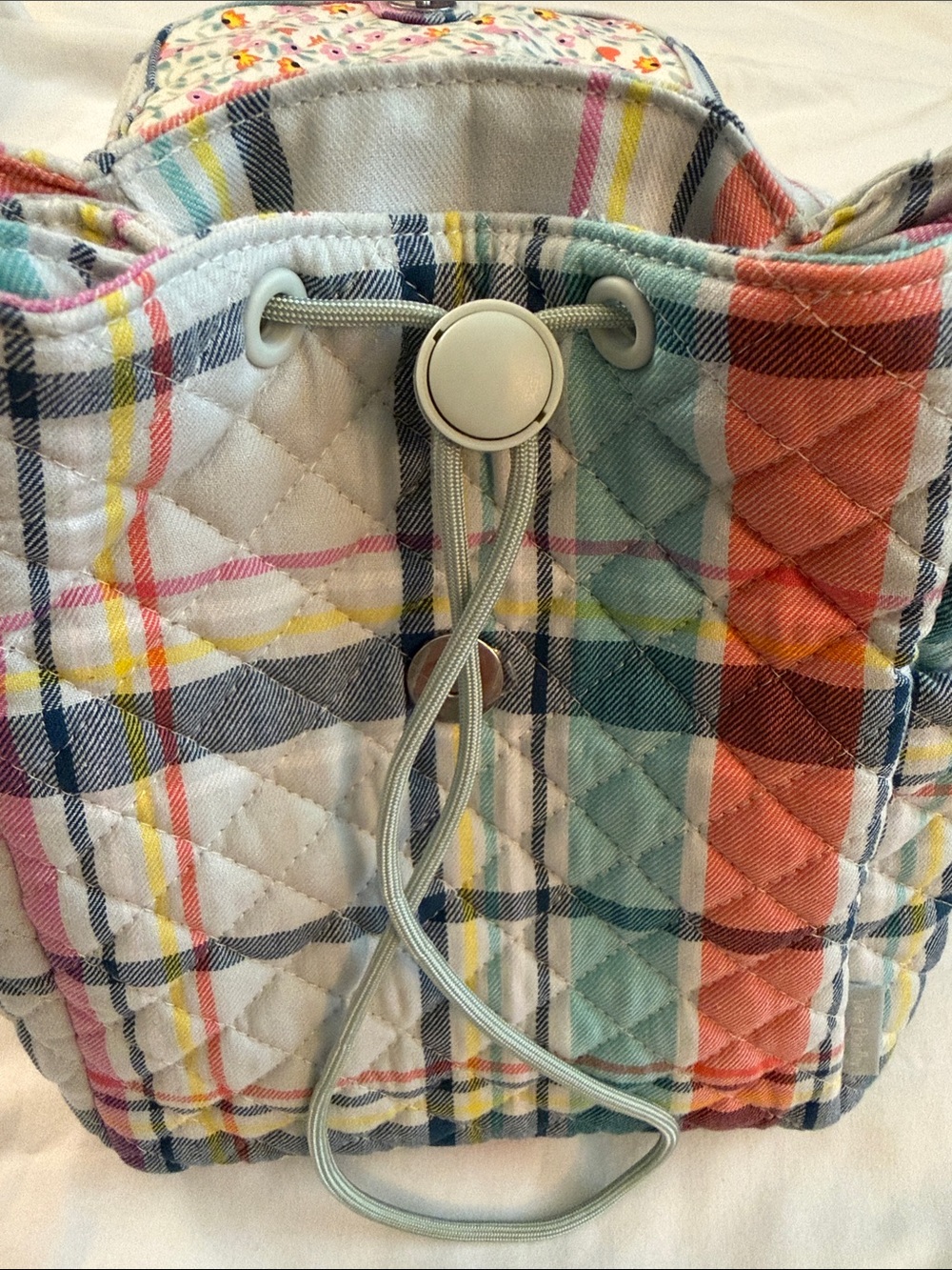 Vera Bradley Plaid Multicolor Mini-Backpack - Pink, Blue, Yellow - Picture 4 of 8